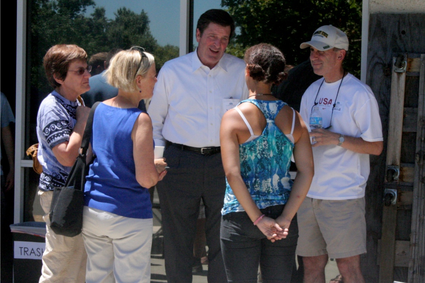 Congressman John Garamendi meets with volunteers during the volunteer appreciation BBQ.
