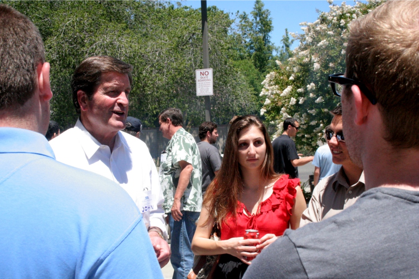 College interns meet Congressman John Garamendi during the volunteer appreciation BBQ.